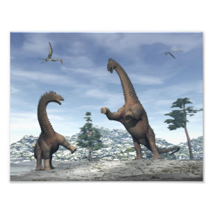Impression Photo Lutte contre les dinosaures d'Alamosaurus - rendu