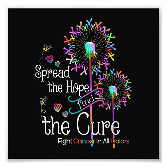 Impression Photo Lutter Contre Le Cancer Dans Tous Les Rubans Coule (Devant)