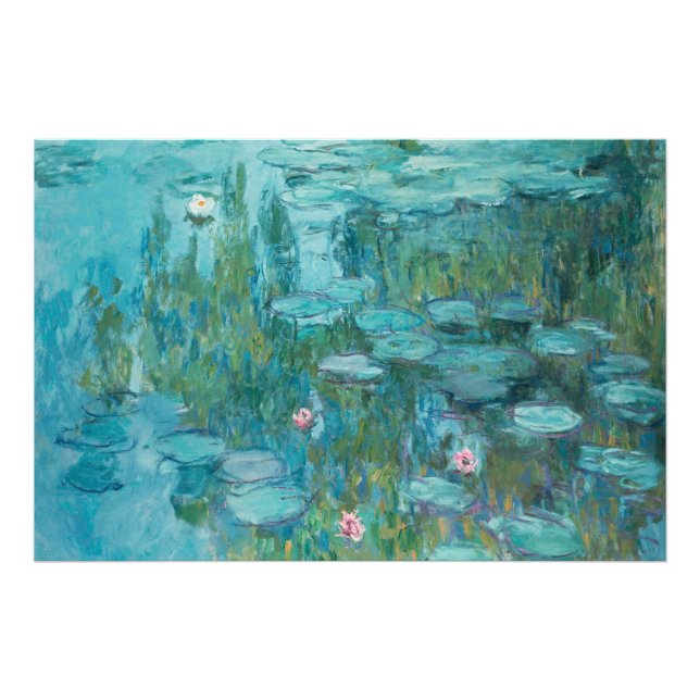Impression Photo Lys à eau, Peinture à l'huile d'art, Claude Monet (Devant)