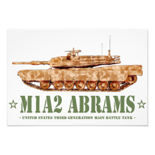 Impression Photo M1A2 Abrams US MBT Tank Desert Storm Vétérinaire