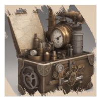 Machine à temps Steampunk - Vintage coffre au trés