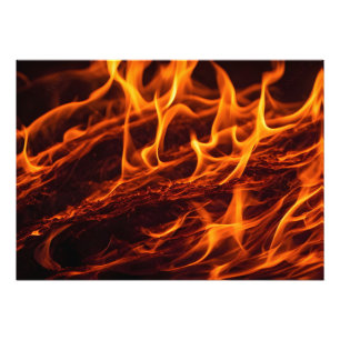 Impression Photo Macro de flamme de feu dans la cheminée