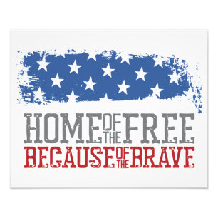 Impression Photo Maison des libres grâce aux braves Drapeau USA