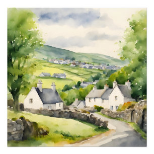 Impression Photo Maison d'Irlande Watercolor