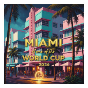 Impression Photo Maison Miami  Coupe du Monde 2026 ArtDeco Nuit de 