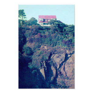Impression Photo Maison sur une falaise, Tenby, Pays de Galles, Roy