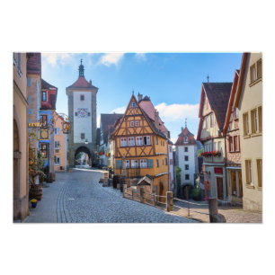 Impression Photo Maisons colorées à Rothenburg, Allemagne