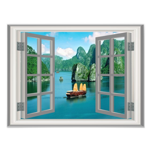 Impression Photo Malaisie Voilier Ocean Mounts Faux Window (Devant)