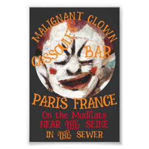 IMPRESSION PHOTO MALIGNANT CLOWN CASSOULET BAR PARIS FRANCE
