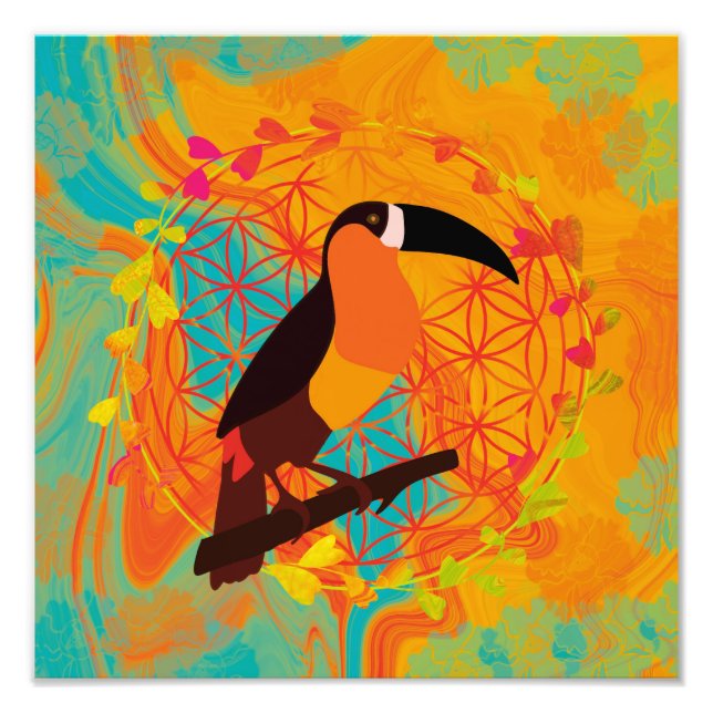 Impression Photo Mandala bird (Devant)