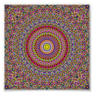 Impression Photo Mandala fleuri magique de jardin