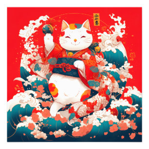 Impression Photo Maneki-Neko, Chat japonais chanceux