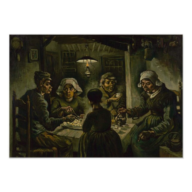 Impression Photo Mangeurs de pommes de terre par Vincent Van Gogh (Devant)