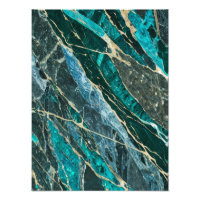 Marbre Luxueux Turquoise et Or