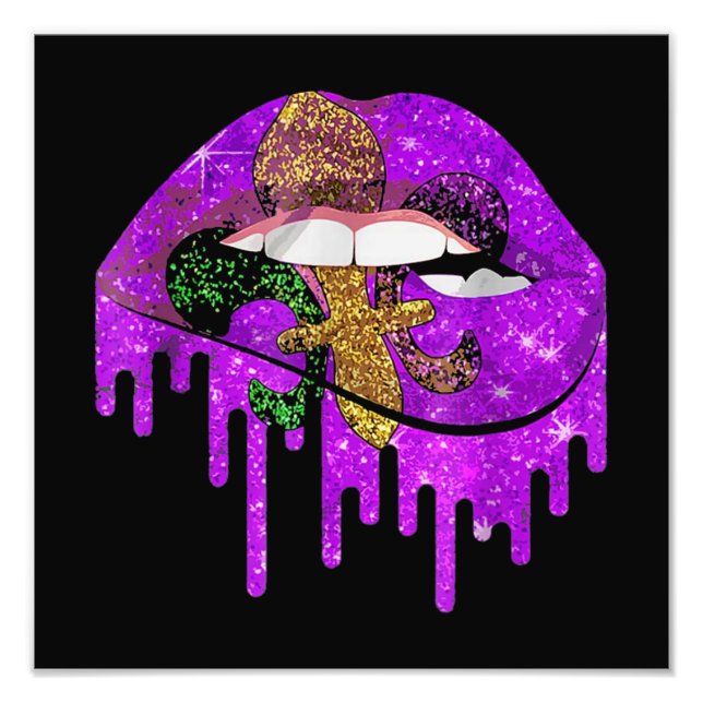 Impression Photo Mardi Gras Carnaval Purple Gold (Devant)