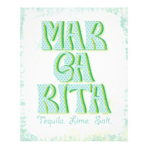 Margarita Cocktail Typographie Tequila Lime Salt
