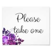 Mariage floral signe violet. Veuillez prendre un p