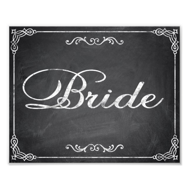 Impression Photo Mariage signe chalkboard Bride (Devant)