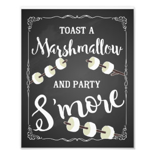 Impression Photo Mariage's more sign party's'more chalkboard