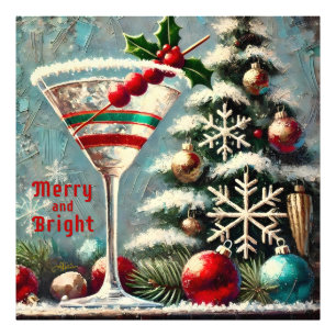 Impression Photo Martini de Noël Retro les années 50 Cranberry