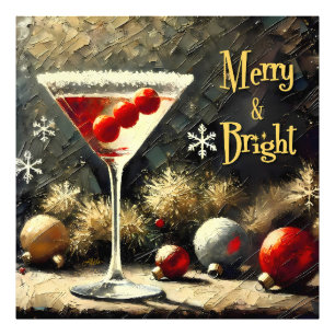 Impression Photo Martini de Noël Triple Cranberry Rétro 50