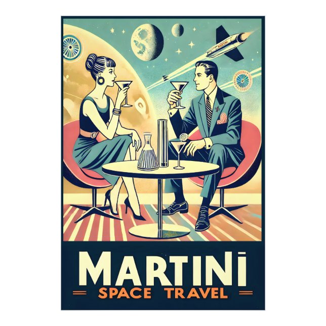 Impression Photo Martini Space Travel Affiches de l'équipage de con (Devant)