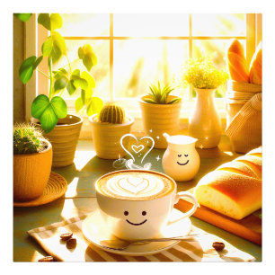 Impression Photo Matinée cappuccino paisible et réconfortante