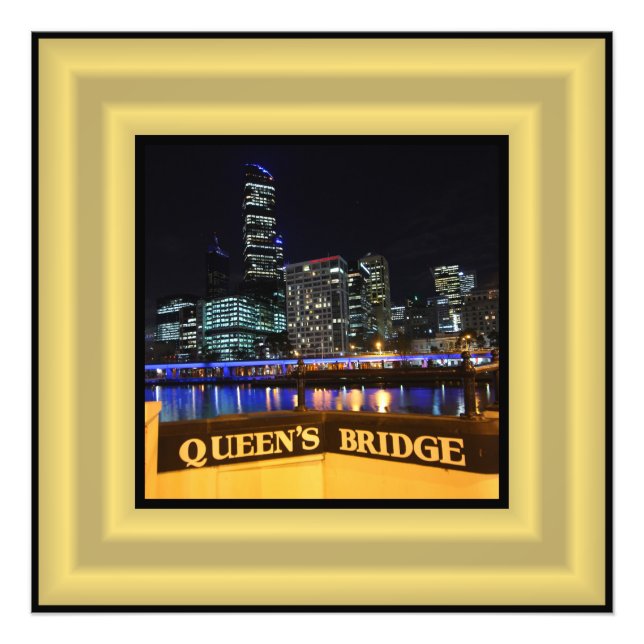 Impression Photo Melbourne Australie Lumières CBD au-dessus du pont (Devant)