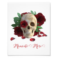 Memento Mori. Crâne aux roses rouges