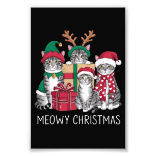 Impression Photo Meowny Noël Chat Noël Xmas Funny Chats Amoureux