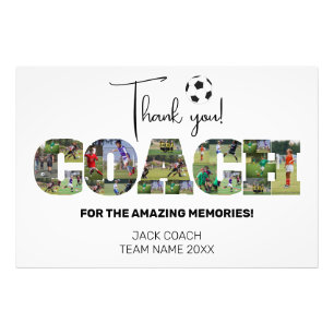 Impression Photo Merci Entraîneur Soccer Collage