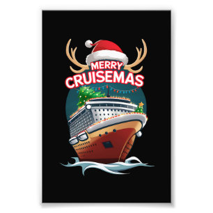 Impression Photo Merry Cruisemas Cruise Ship Famille Noël Drôle
