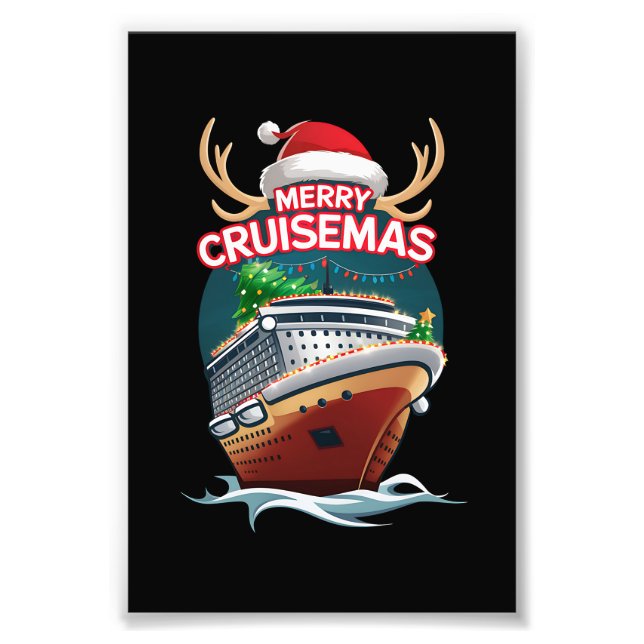 Impression Photo Merry Cruisemas Cruise Ship Famille Noël Drôle (Devant)