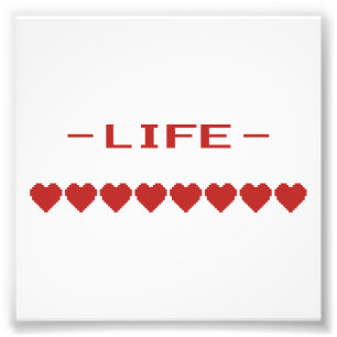 Impression Photo Mètre de la vie de coeur de jeu vidéo