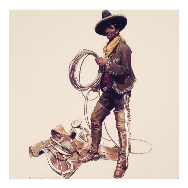 Impression Photo "Mexicain Cowboy" par W Herbert Dunton (Devant)