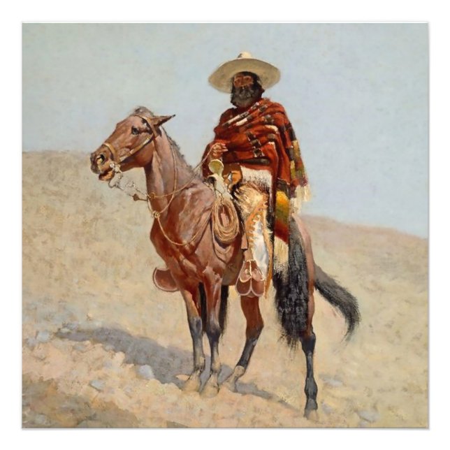 Impression Photo "Mexicain Vaquero Horseman" par Frederick Remingto (Devant)