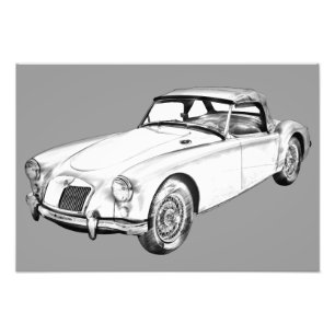 Impression Photo MG Illustration de voiture de sport convertible