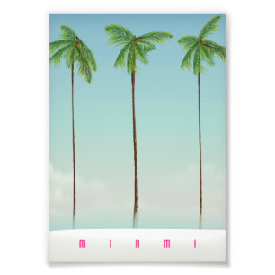 Impression Photo Miami, affiche de voyage de la florida palm.