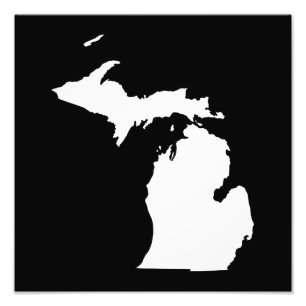 Impression Photo Michigan en blanc et noir
