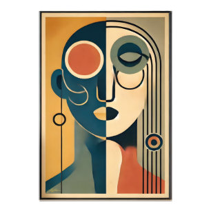 Impression Photo Mid Century Art moderne Abstrait Non conforme