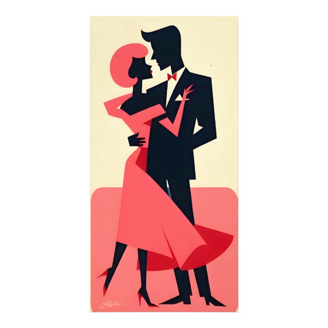 Impression Photo Mid Century Valentine Dancing Couple (Devant)