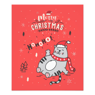 Impression Photo Mignonne et drôle Chat Noël joyeuses Salutations