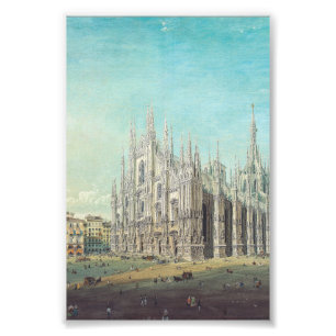 Impression Photo Milan Piazza del Duomo années 1850 par Carlo Bosso
