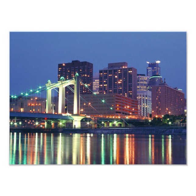 Impression Photo Minneapolis Skyline la nuit (Devant)