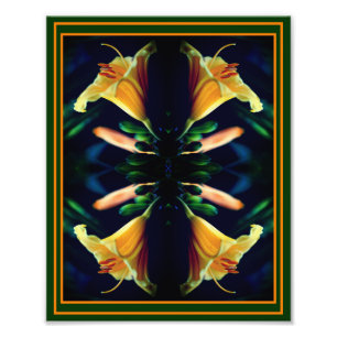 Impression Photo Miroir à fleurs jaunes Abstrait 8x10