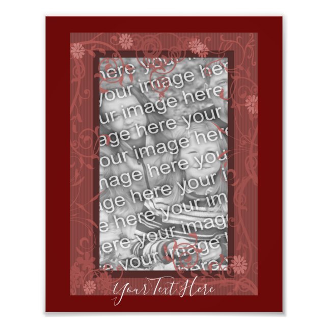 Impression Photo Modèle de cadre de conception florale (Devant)