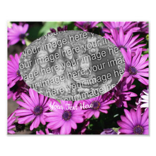Impression Photo Modèle de cadre violet Fleurs marguerites africain