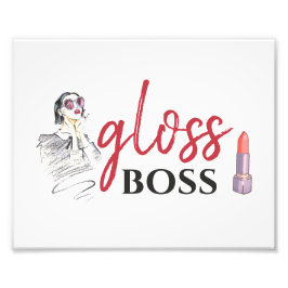 Impression Photo Moderne brillant Boss Girl Black Red Funny World A