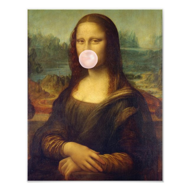 Impression Photo Mona Lisa Blown Pink Buble gomme (Devant)