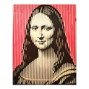 Impression Photo Mona Lisa dans le style d'illusion optique BAUHAUS